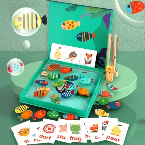 Wooden Magnetic Fishing Game, Learning Words