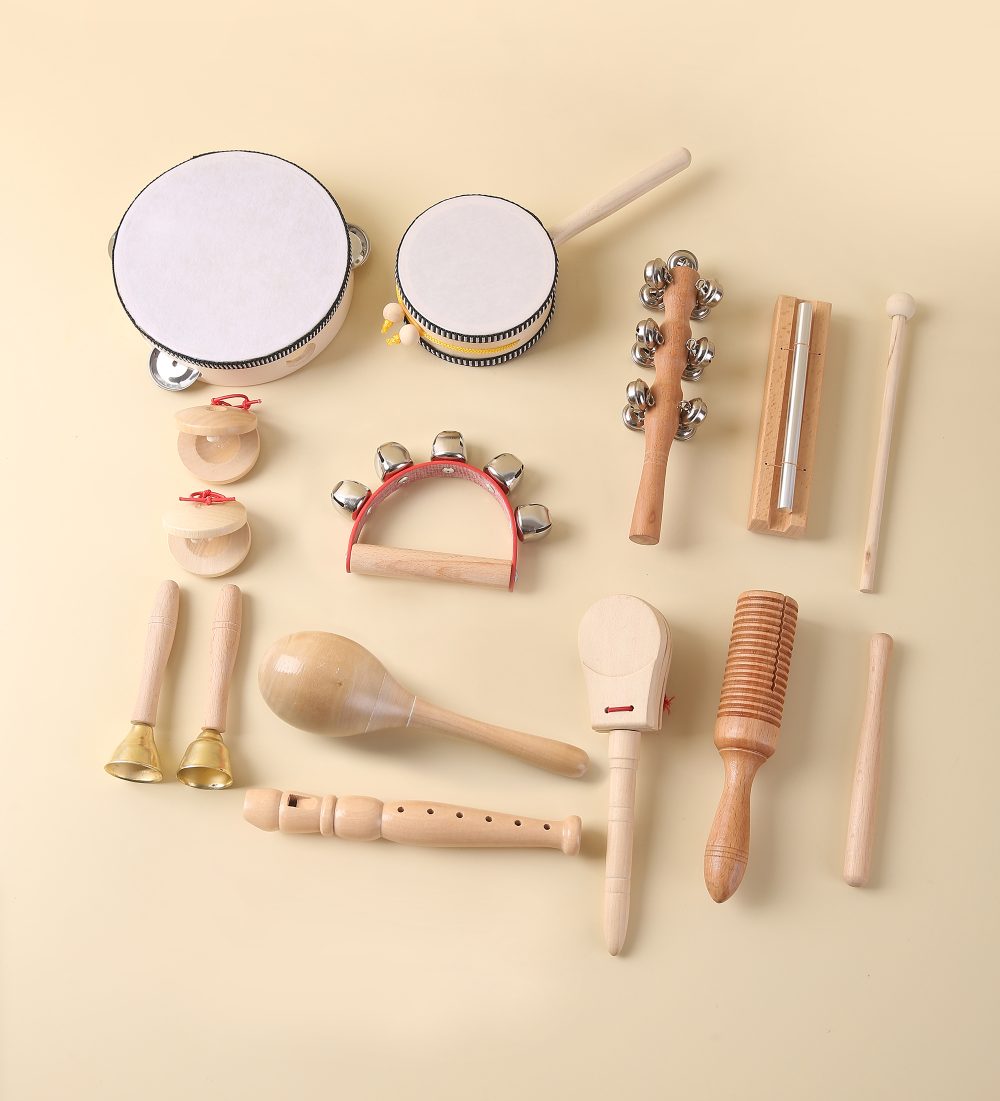 Montessori Learning with Toys, Assorted Wooden Musical Instruments