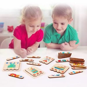 Montessori Learning with Toys, Wooden Word Puzzles Spelling Game